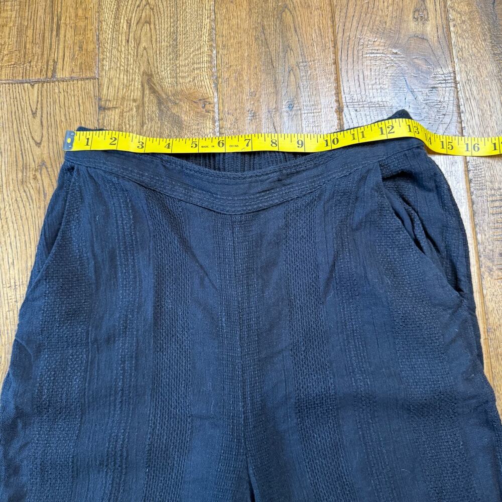 Free People Wide Leg Linen Blend Pants Women's S Beach Coastal Resort Boho Black - Picture 3 of 7